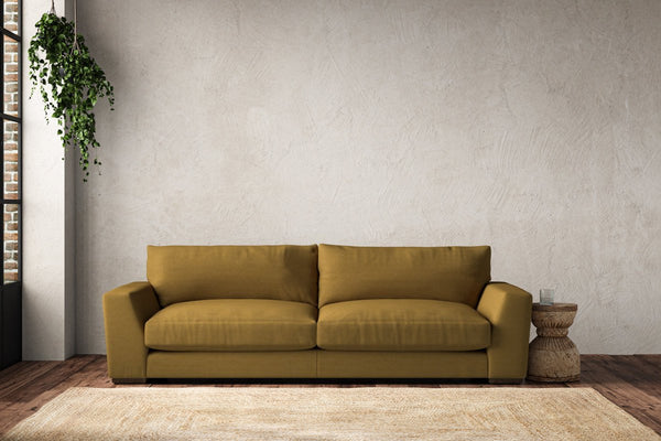 Nkuku MAKE TO ORDER Guddu Grand Sofa - Recycled Cotton Ochre