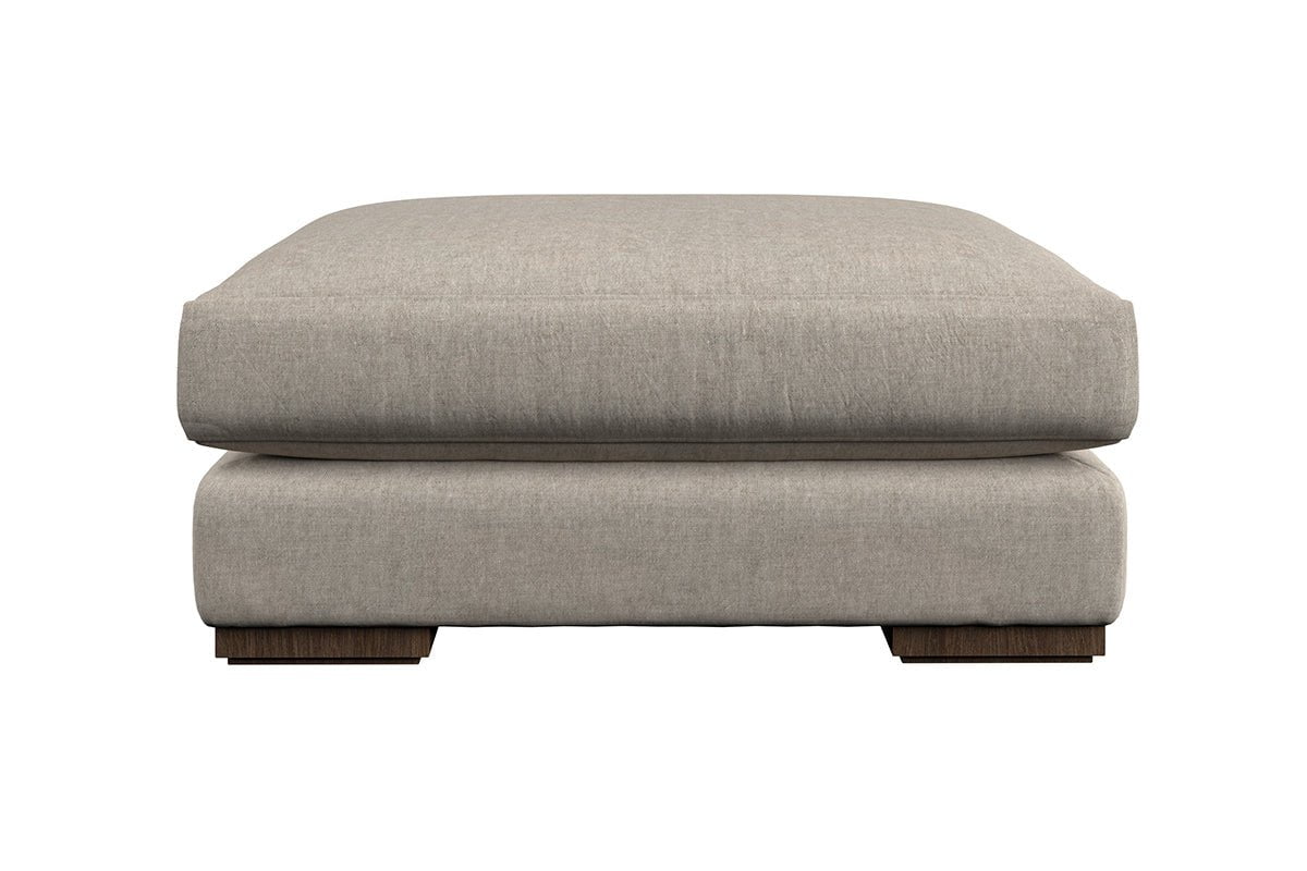 Nkuku MAKE TO ORDER Guddu Large Footstool - Brera Linen Charcoal