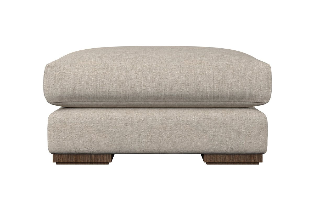 Nkuku MAKE TO ORDER Guddu Large Footstool - Brera Linen Chesnut