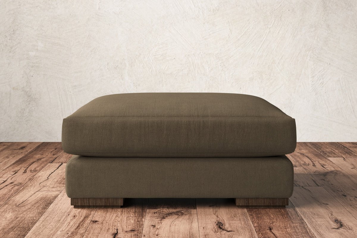 Nkuku MAKE TO ORDER Guddu Large Footstool - Brera Linen Chesnut