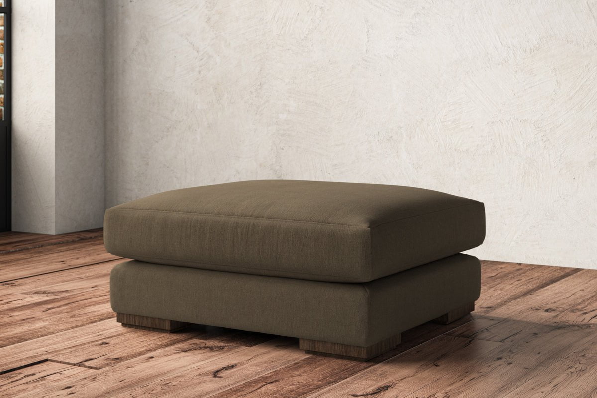 Nkuku MAKE TO ORDER Guddu Large Footstool - Brera Linen Chesnut