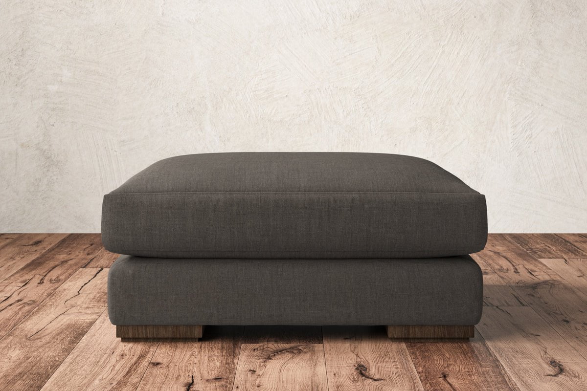 Nkuku MAKE TO ORDER Guddu Large Footstool - Brera Linen Granite