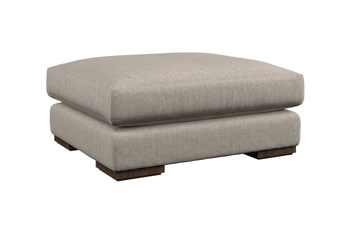 Nkuku MAKE TO ORDER Guddu Large Footstool - Brera Linen Pebble