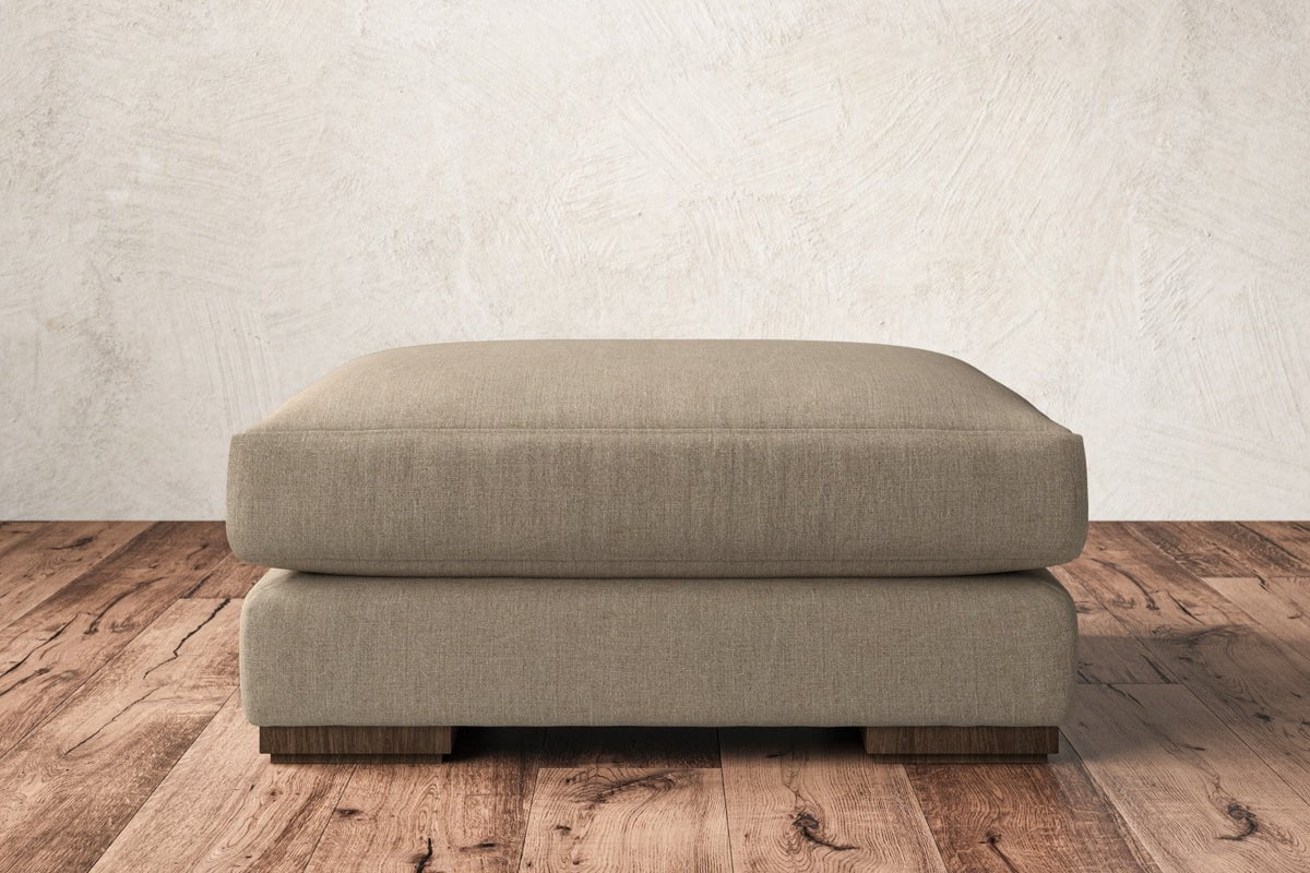 Nkuku MAKE TO ORDER Guddu Large Footstool - Brera Linen Pebble