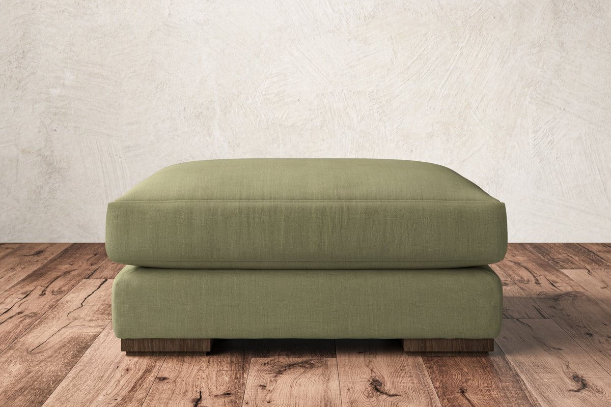 Nkuku MAKE TO ORDER Guddu Large Footstool - Brera Linen Sage