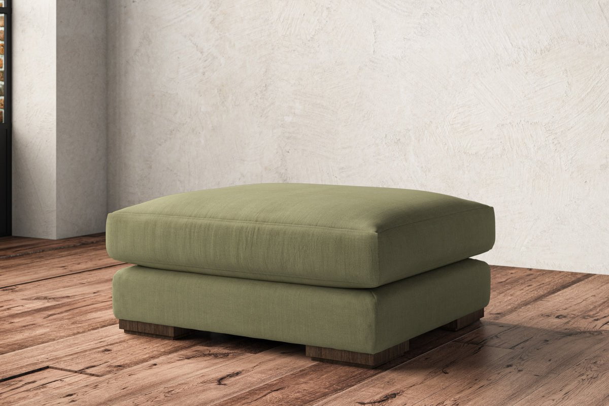 Nkuku MAKE TO ORDER Guddu Large Footstool - Brera Linen Sage