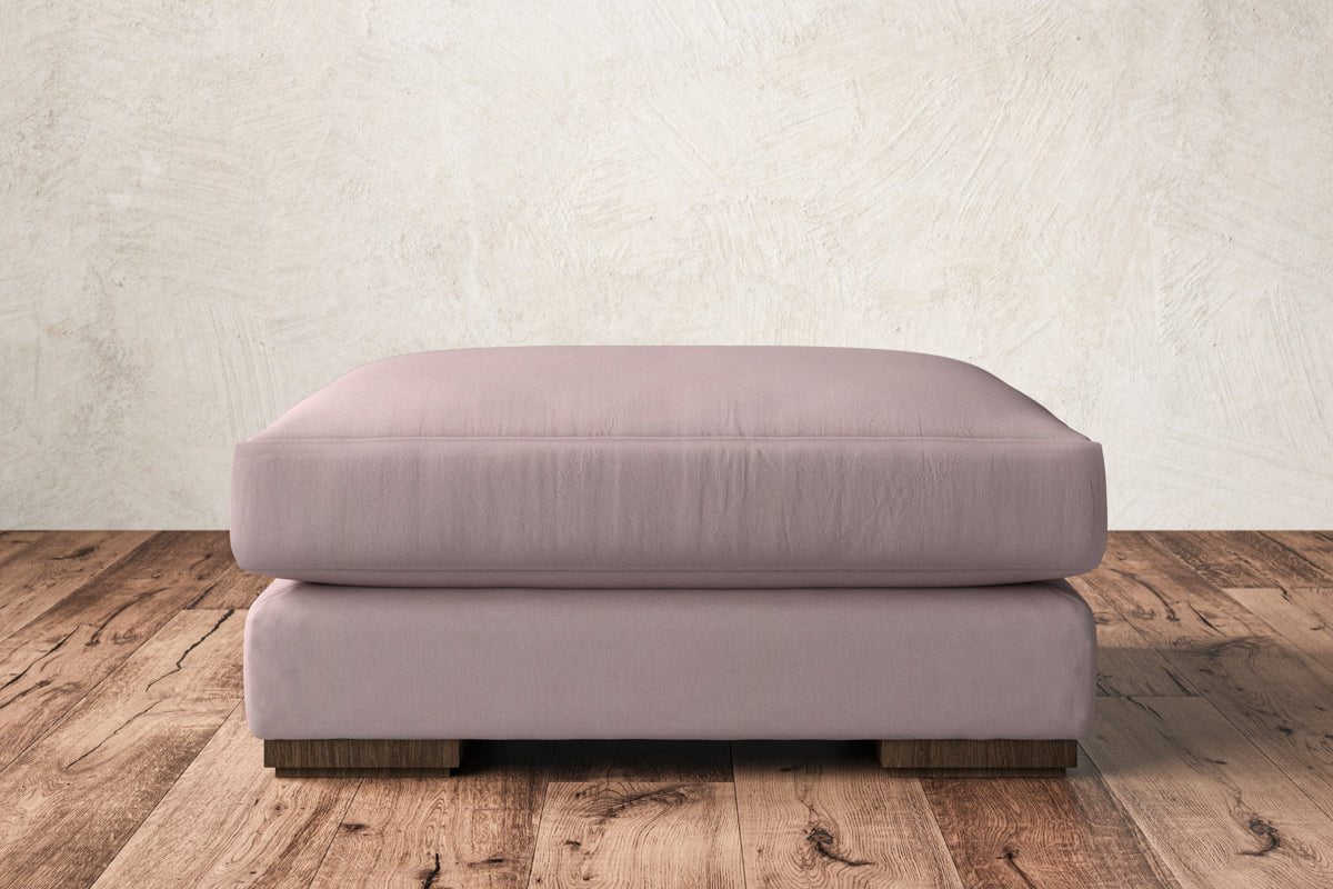 Nkuku MAKE TO ORDER Guddu Large Footstool - Recycled Cotton Lavender