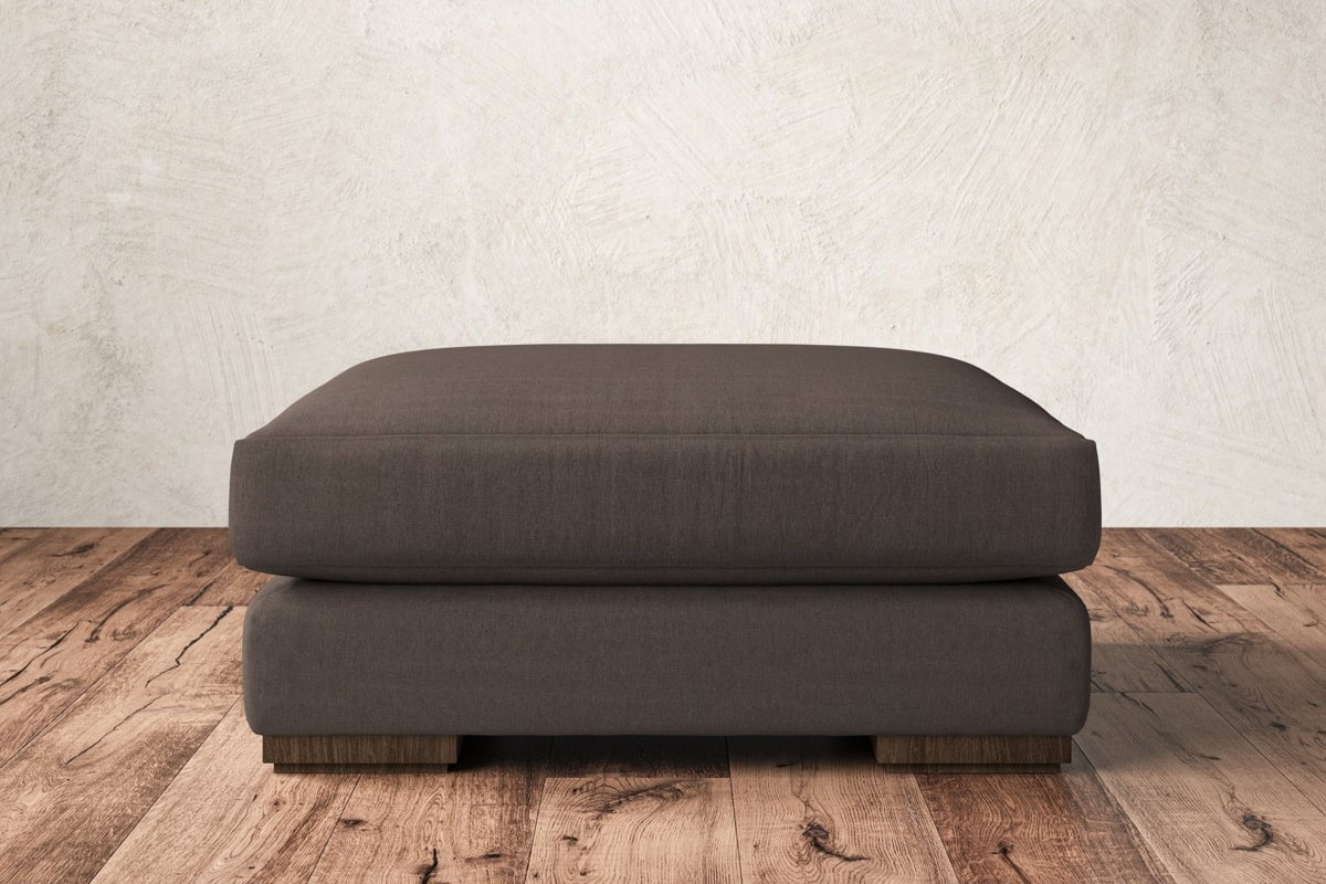 Nkuku MAKE TO ORDER Guddu Large Footstool - Recycled Cotton Mocha