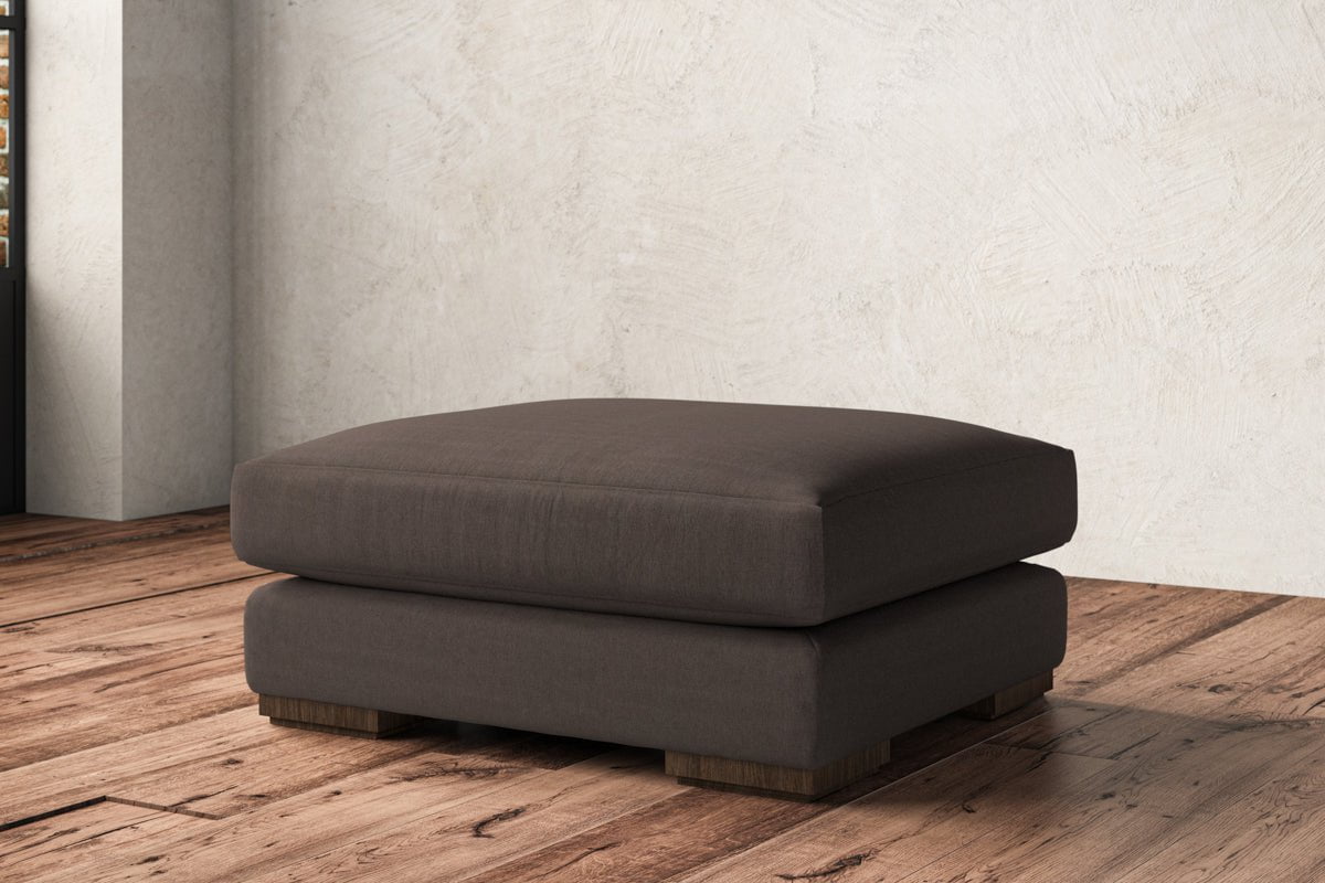 Nkuku MAKE TO ORDER Guddu Large Footstool - Recycled Cotton Mocha