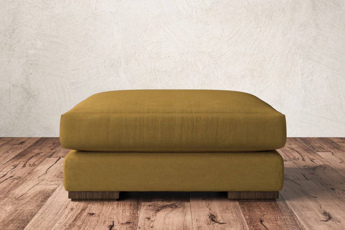 Nkuku MAKE TO ORDER Guddu Large Footstool - Recycled Cotton Ochre