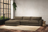 Nkuku MAKE TO ORDER Guddu Large Left Hand Chaise Sofa - Brera Linen Chesnut