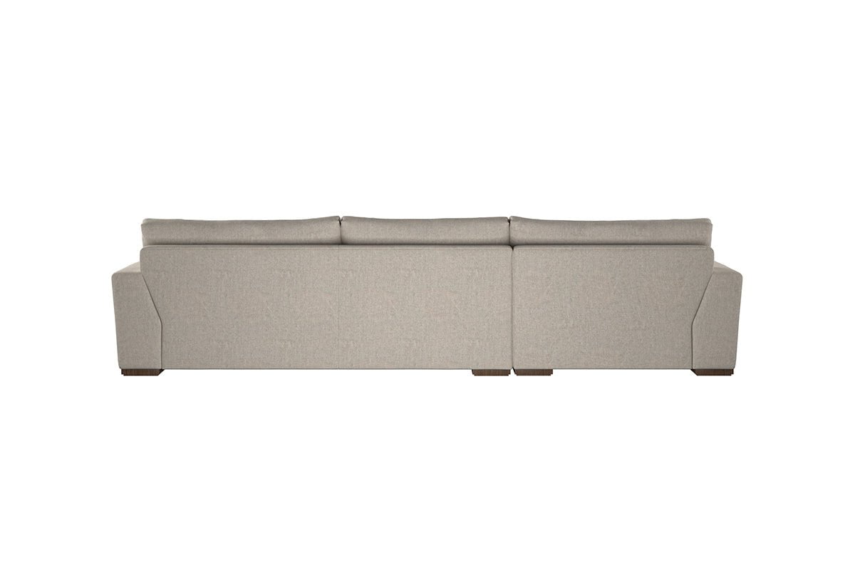 Nkuku MAKE TO ORDER Guddu Large Left Hand Chaise Sofa - Brera Linen Espresso