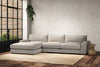 Nkuku MAKE TO ORDER Guddu Large Left Hand Chaise Sofa - Brera Linen Natural