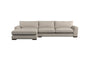 Nkuku MAKE TO ORDER Guddu Large Left Hand Chaise Sofa - Brera Linen Pebble