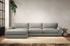 Nkuku MAKE TO ORDER Guddu Large Left Hand Chaise Sofa - Brera Linen Smoke