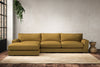 Nkuku MAKE TO ORDER Guddu Large Left Hand Chaise Sofa - Recycled Cotton Ochre