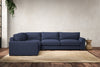 Nkuku MAKE TO ORDER Guddu Large Left Hand Corner Sofa - Recycled Cotton Navy