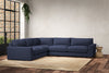 Nkuku MAKE TO ORDER Guddu Large Left Hand Corner Sofa - Recycled Cotton Navy