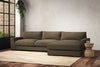 Nkuku MAKE TO ORDER Guddu Large Right Hand Chaise Sofa - Brera Linen Chesnut