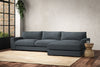 Nkuku MAKE TO ORDER Guddu Large Right Hand Chaise Sofa - Brera Linen Dusk