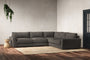 Nkuku MAKE TO ORDER Guddu Large Right Hand Corner Sofa - Brera Linen Granite