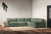 Nkuku MAKE TO ORDER Guddu Large Right Hand Corner Sofa - Brera Linen Jade