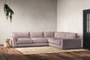 Nkuku MAKE TO ORDER Guddu Large Right Hand Corner Sofa - Recycled Cotton Lavender