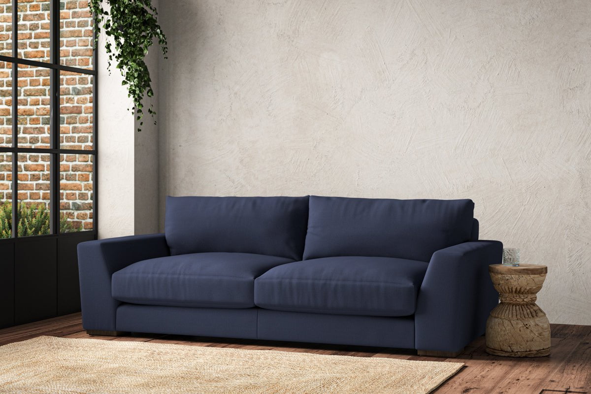 nkuku MAKE TO ORDER Guddu Large Sofa - Recycled Cotton Navy