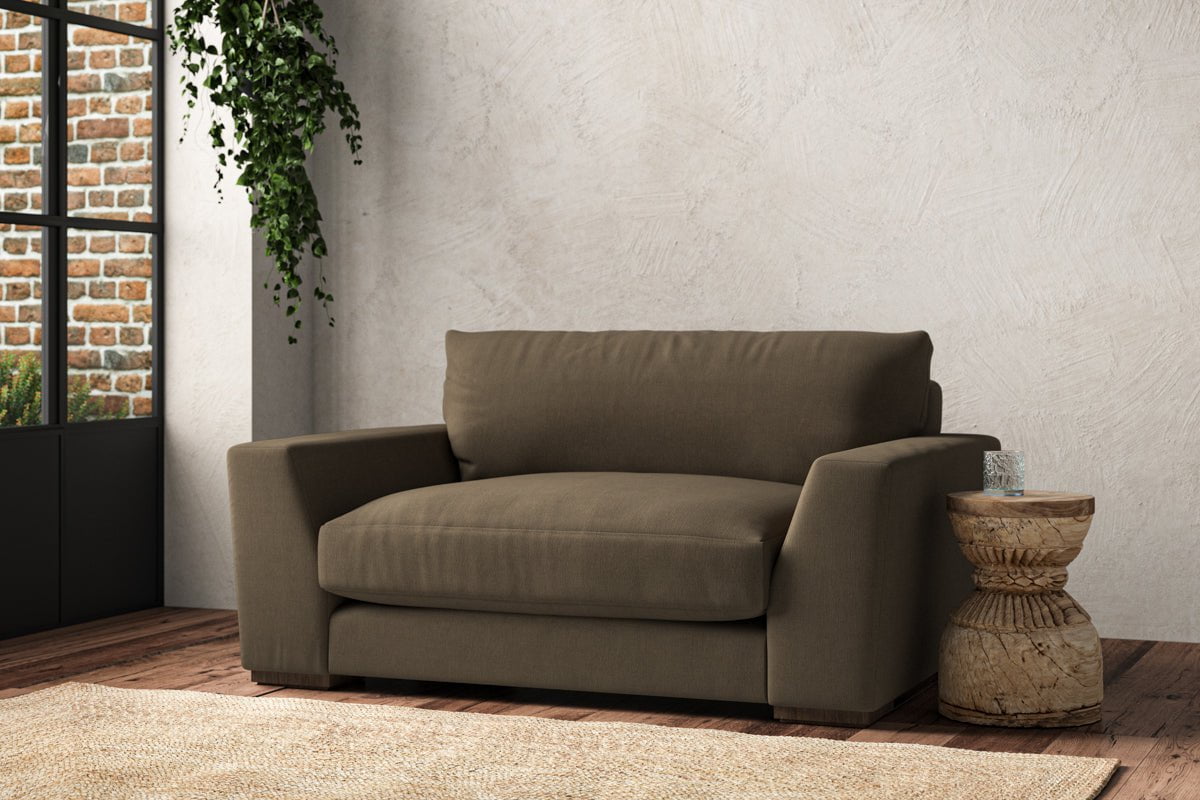 nkuku MAKE TO ORDER Guddu Love Seat - Brera Linen Chesnut