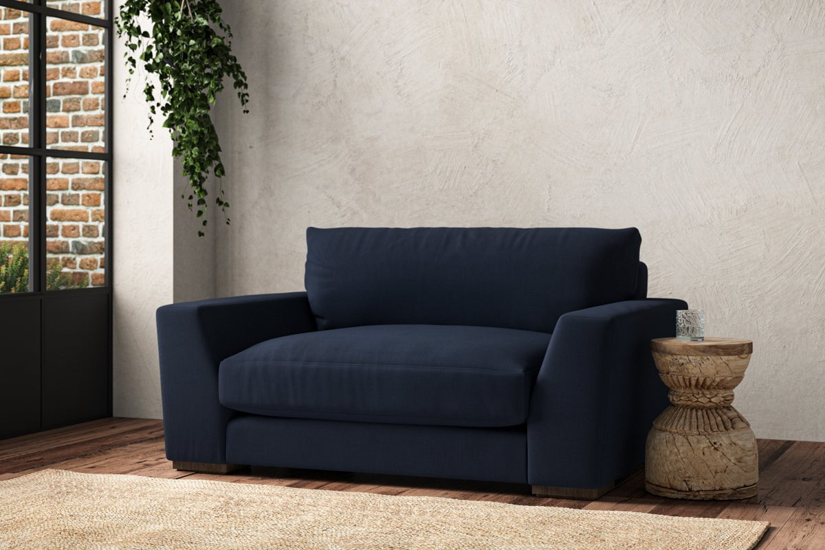 nkuku MAKE TO ORDER Guddu Love Seat - Brera Linen Indigo