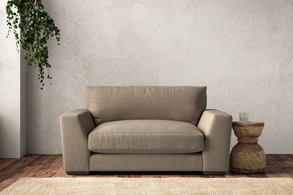 nkuku MAKE TO ORDER Guddu Love Seat - Brera Linen Pebble