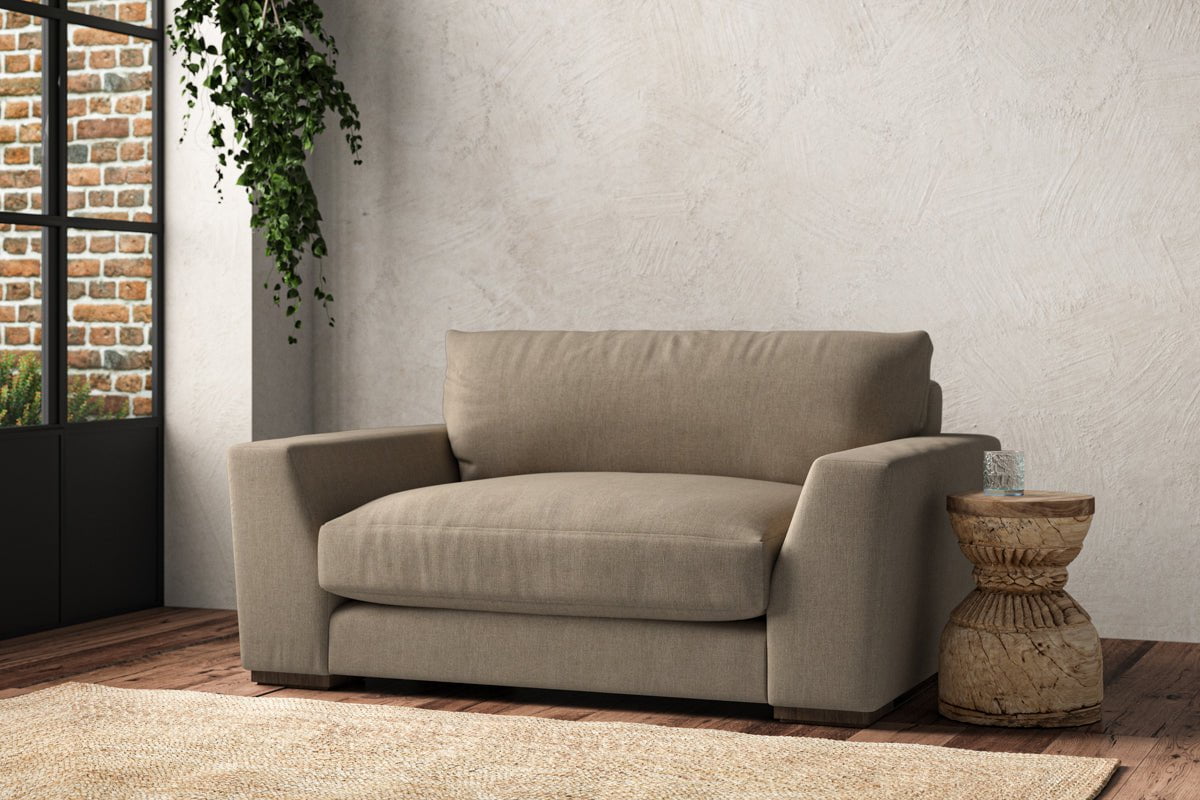 nkuku MAKE TO ORDER Guddu Love Seat - Brera Linen Pebble