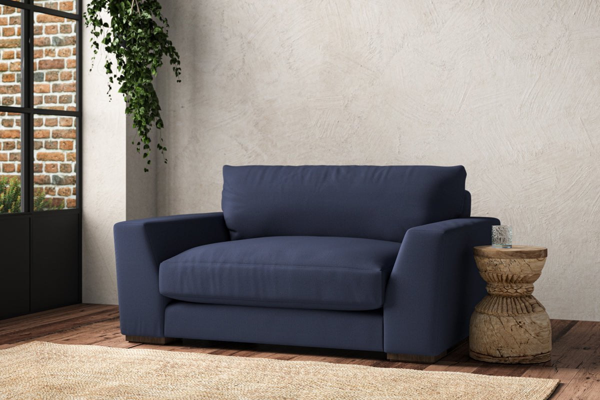 nkuku MAKE TO ORDER Guddu Love Seat - Recycled Cotton Navy