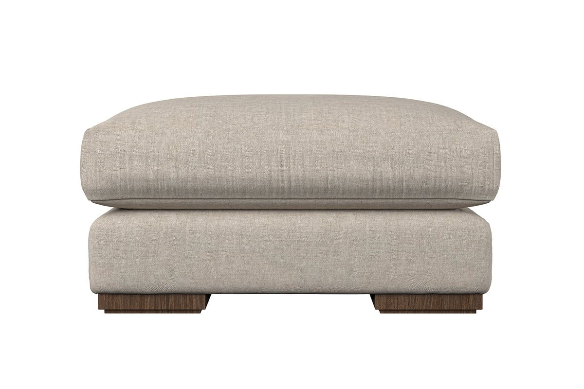 Nkuku MAKE TO ORDER Guddu Medium Footstool - Brera Linen Chesnut