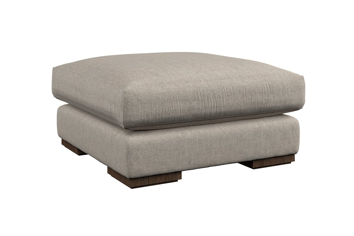 Nkuku MAKE TO ORDER Guddu Medium Footstool - Brera Linen Chesnut