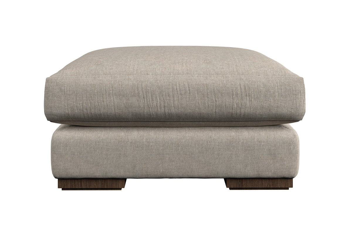 Nkuku MAKE TO ORDER Guddu Medium Footstool - Brera Linen Dusk