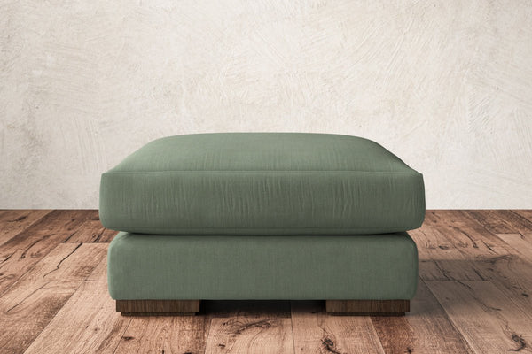 Nkuku MAKE TO ORDER Guddu Medium Footstool - Brera Linen Jade