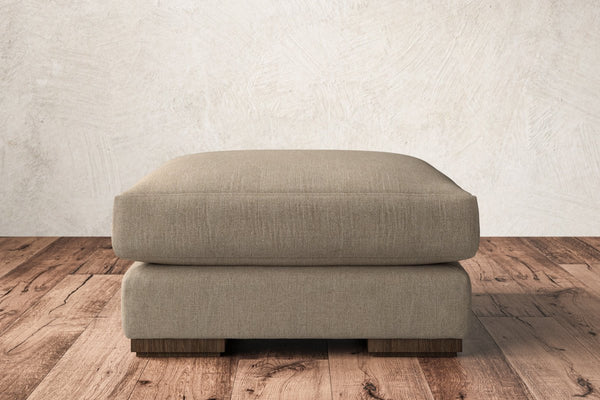 Guddu Medium Footstool - Brera Linen Pebble