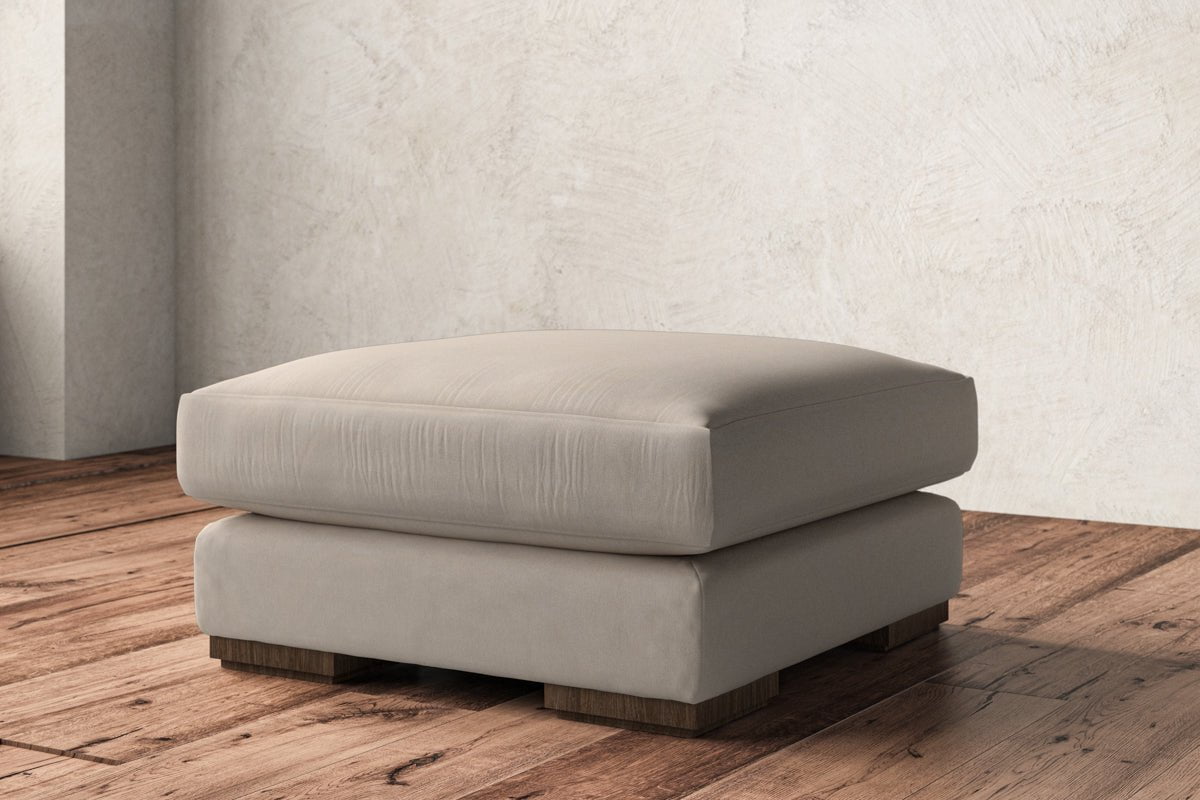 Nkuku MAKE TO ORDER Guddu Medium Footstool - Recycled Cotton Natural