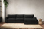 Nkuku MAKE TO ORDER Guddu Medium Right Hand Chaise Sofa - Brera Linen Charcoal