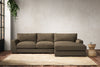 Nkuku MAKE TO ORDER Guddu Medium Right Hand Chaise Sofa - Brera Linen Chesnut