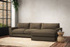 Nkuku MAKE TO ORDER Guddu Medium Right Hand Chaise Sofa - Brera Linen Chesnut