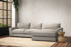 Nkuku MAKE TO ORDER Guddu Medium Right Hand Chaise Sofa - Brera Linen Natural