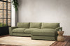 Nkuku MAKE TO ORDER Guddu Medium Right Hand Chaise Sofa - Brera Linen Sage