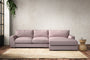 Nkuku MAKE TO ORDER Guddu Medium Right Hand Chaise Sofa - Recycled Cotton Lavender