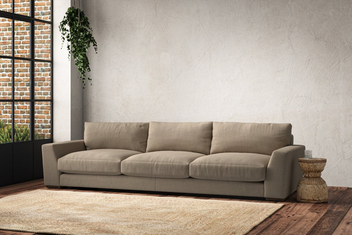 Nkuku MAKE TO ORDER Guddu Super Grand Sofa - Brera Linen Pebble