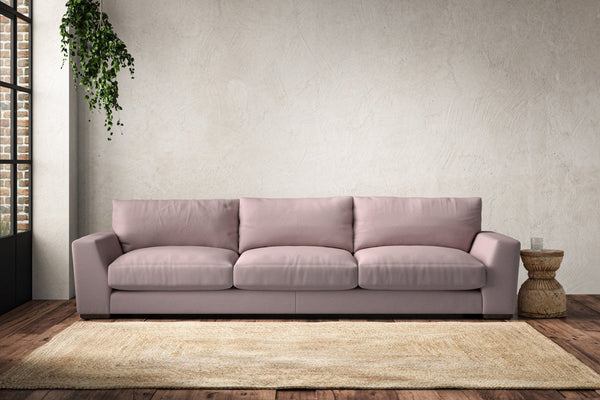 Nkuku MAKE TO ORDER Guddu Super Grand Sofa - Recycled Cotton Lavender