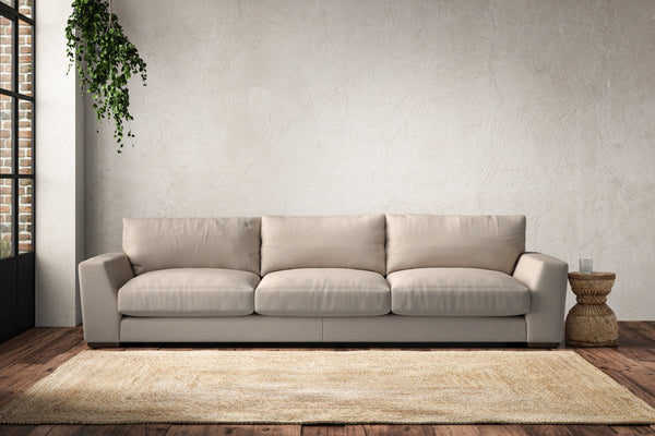 Nkuku MAKE TO ORDER Guddu Super Grand Sofa - Recycled Cotton Natural