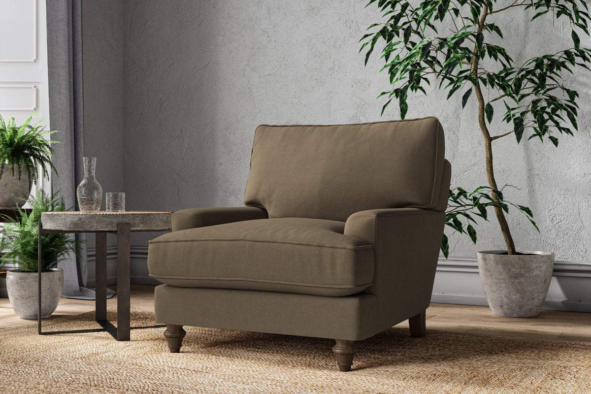 Nkuku MAKE TO ORDER Marri Armchair - Brera Linen Chesnut