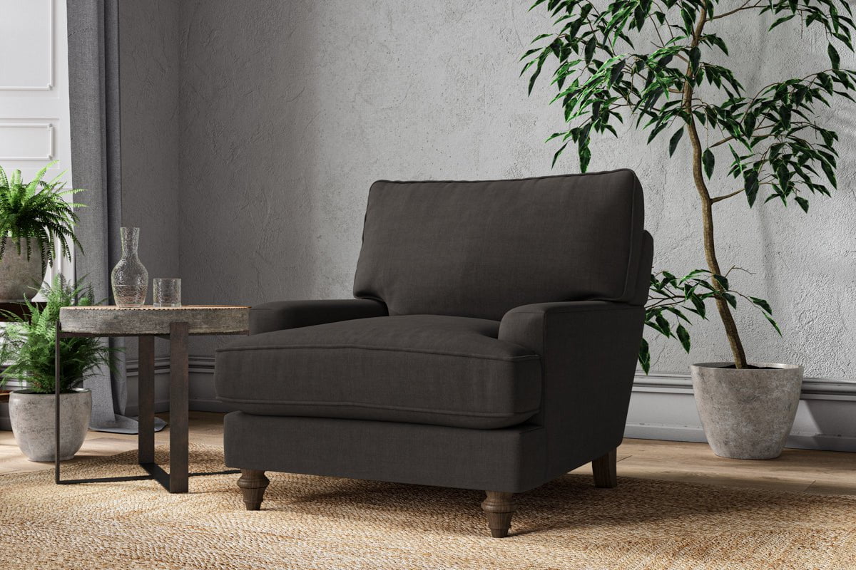 Nkuku MAKE TO ORDER Marri Armchair - Brera Linen Espresso